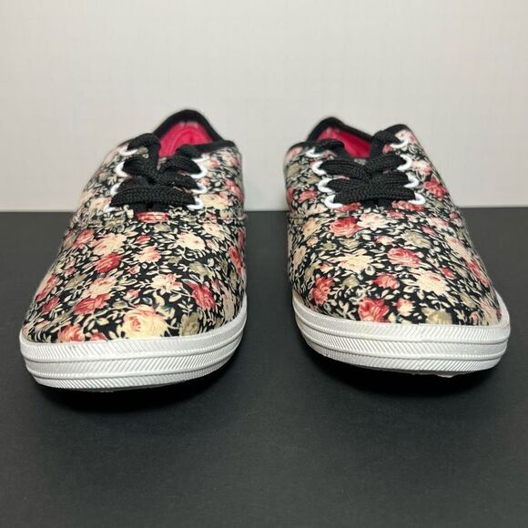 Womens Floral Print Low Top Casual Sneakers / Size 8 - Picture 2 of 9